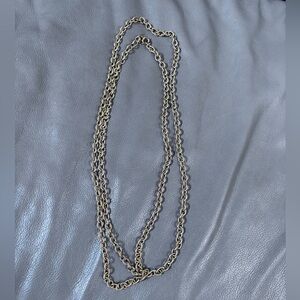 Talbots vintage gold tone textured necklace